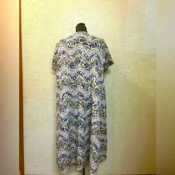 LuLaRoe Sarah Duster Sweater Open Cardigan Multicolor Pockets Medium - Picture 4 of 8